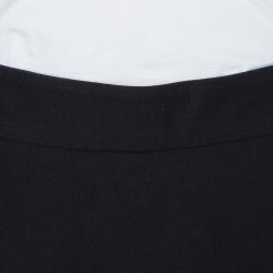 Balenciaga Paris Black Overlap Detail High Waist Shorts M
