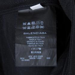Balenciaga Paris Black Overlap Detail High Waist Shorts M