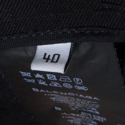 Balenciaga Paris Black Overlap Detail High Waist Shorts M