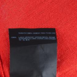 Pre Owned Balenciaga Red Knit Asymmetric Sleeve Wool Dress M