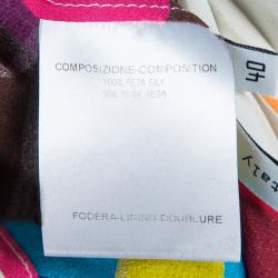 Pre Owned Balenciaga Multicolor Short Sleeve Silk Dress M