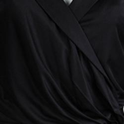 Pre Owned Balenciaga Black Silk Long Sleeve Wrap Dress M