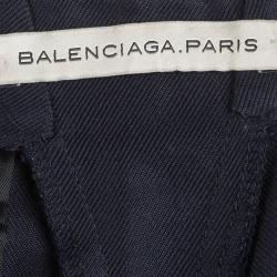 Pre Owned Balenciaga Navy Blue Cargo Pocket Detail Trousers M
