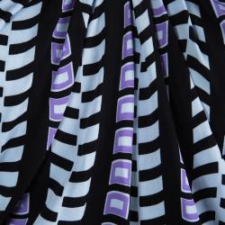 Pre Owned Balenciaga Multicolor Printed Knit Draped Maxi Dress S