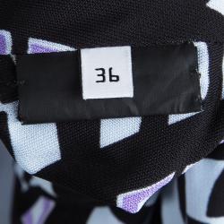 Pre Owned Balenciaga Multicolor Printed Knit Draped Maxi Dress S