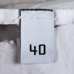 Pre Owned فستان بالنسياغا تصميم ملتف غير متماثل حرير منقوش متعدد الألوان M