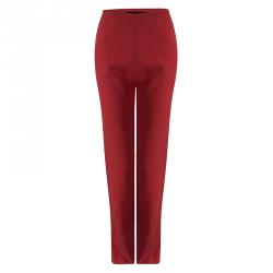 Balenciaga Red Straight Fit High Waist Tailored Trousers M
