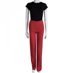 Balenciaga Red Straight Fit High Waist Tailored Trousers M