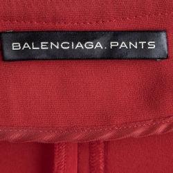 Balenciaga Red Straight Fit High Waist Tailored Trousers M