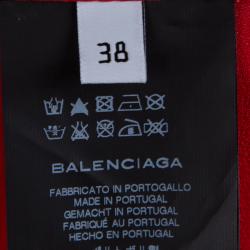 Balenciaga Red Straight Fit High Waist Tailored Trousers M