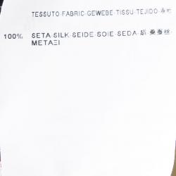 Pre Owned فستان بالنسياغا حرير أبيض مطبوع بطيات مزينة بلا أكمام M