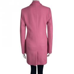 Pre Owned Balenciaga Pink Wool Classic Long Coat M