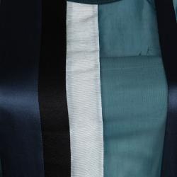 Pre Owned Balenciaga Blue and Black Sleeveless Top and  Wraparound Skirt Set M/L