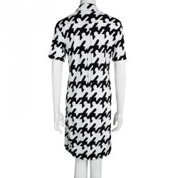 Pre Owned Balenciaga Printed Monochrome Shirt Dress M