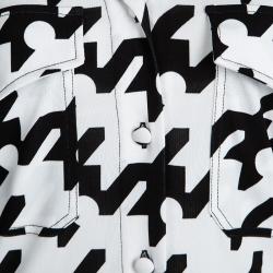 Pre Owned Balenciaga Printed Monochrome Shirt Dress M