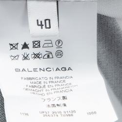 Pre Owned Balenciaga Printed Monochrome Shirt Dress M