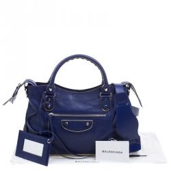 Pre Owned Balenciaga Electric Blue Leather Town RSH Shoulder Bag
