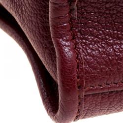Pre Owned Balenciaga Burgundy Leather Mini RGH City Tote
