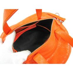 Pre Owned Balenciaga Orange Leather Small Air Hobo