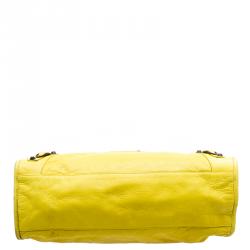 Pre Owned Balenciaga Yellow Leather Classic City RH Tote