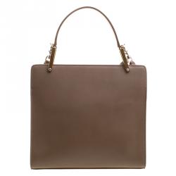 مملوكة مسبقًا Balenciaga Dark Beige Leather Small Le Dix Top Handle Bag