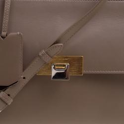 مملوكة مسبقًا Balenciaga Dark Beige Leather Small Le Dix Top Handle Bag