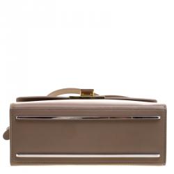 مملوكة مسبقًا Balenciaga Dark Beige Leather Small Le Dix Top Handle Bag