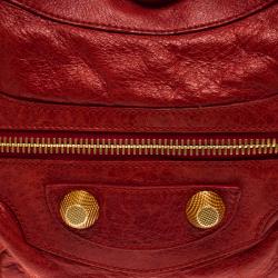 Pre Owned Balenciaga Red Leather Classic City GGH Tote