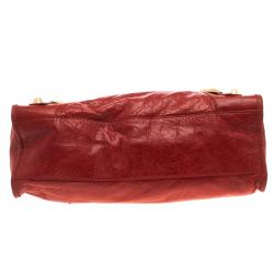 Pre Owned Balenciaga Red Leather Classic City GGH Tote