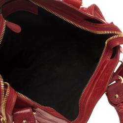 Pre Owned Balenciaga Red Leather Classic City GGH Tote