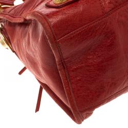 Pre Owned Balenciaga Red Leather Classic City GGH Tote