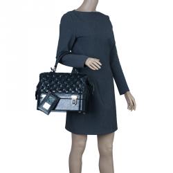 Pre Owned حقيبة بالنسياغا ماتيلاس جلد أسود مبطن