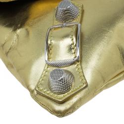 Balenciaga Gold Laminated Calfskin Giant 21 Envelope Clutch