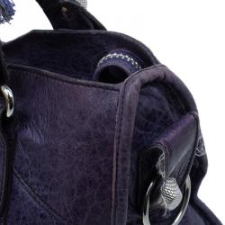 Pre Owned Balenciaga Purple Lambskin Classic City Tote