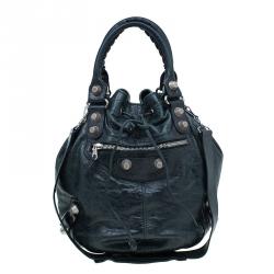 Balenciaga Dark Leather Giant 12 Mini Pompon Tote bag Balenciaga | TLC