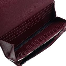 Pre Owned Balenciaga Red Leather Arena Continental Wallet