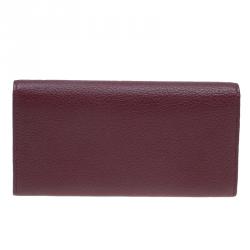 Pre Owned Balenciaga Red Leather Arena Continental Wallet