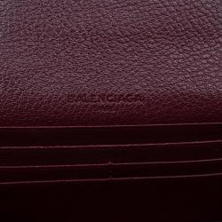 Pre Owned Balenciaga Red Leather Arena Continental Wallet