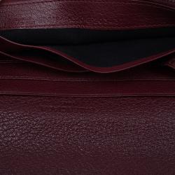 Pre Owned Balenciaga Red Leather Arena Continental Wallet