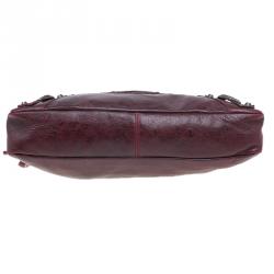 Balenciaga Burgundy Lambskin Leather Mini Classic First Tote