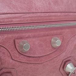 Pre Owned Balenciaga Pink Lambskin Leather Flat Clutch