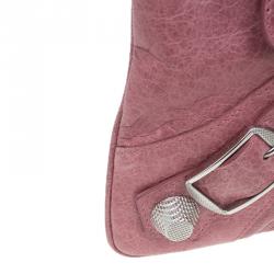 Pre Owned Balenciaga Pink Lambskin Leather Flat Clutch