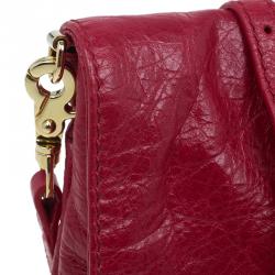 Pre Owned حقيبة كلتش بالنسياغا جاينت GH إنفيلوب بحمالة جلد حمراء