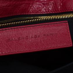 Pre Owned حقيبة كلتش بالنسياغا جاينت GH إنفيلوب بحمالة جلد حمراء