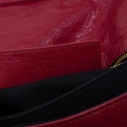 Pre Owned حقيبة كلتش بالنسياغا جاينت GH إنفيلوب بحمالة جلد حمراء