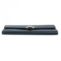 Pre Owned Balenciaga Black Leather Le dix Money Continental Flap Wallet 