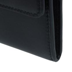 Pre Owned Balenciaga Black Leather Le dix Money Continental Flap Wallet 