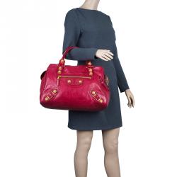 Pre Owned حقيبة يد بالنسياغا جاينت 21 فيلو جلد أحمر