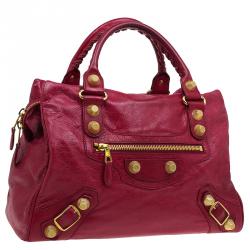 Pre Owned حقيبة يد بالنسياغا جاينت 21 فيلو جلد أحمر