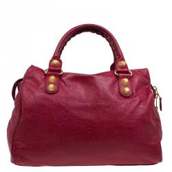 Pre Owned حقيبة يد بالنسياغا جاينت 21 فيلو جلد أحمر